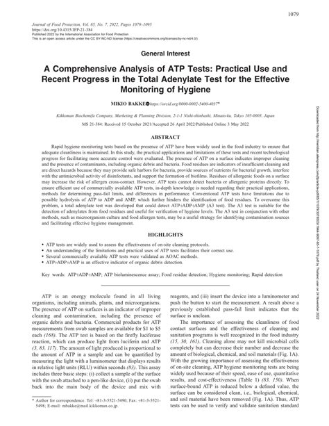 A Comprehensive Analysis of ATP Tests: Practical Use and Recent.